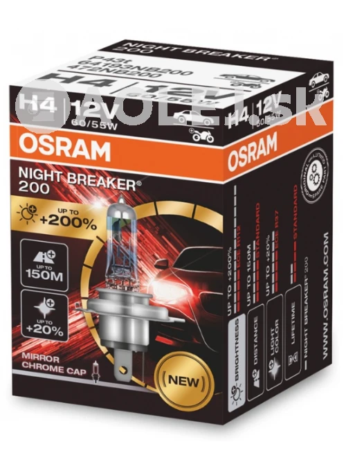 Osram H4 12V 60/55W P43t Night Breaker 200%