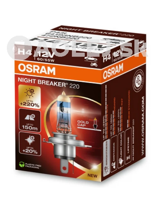Osram H4 12V 60/55W P43T Night Breaker 220%