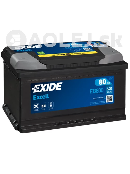 Exide Excell 12V 80Ah 640A EB800