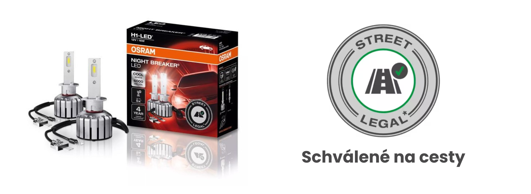 Osram H1 LED +220% Night Breaker - schválene na cesty, homologizované
