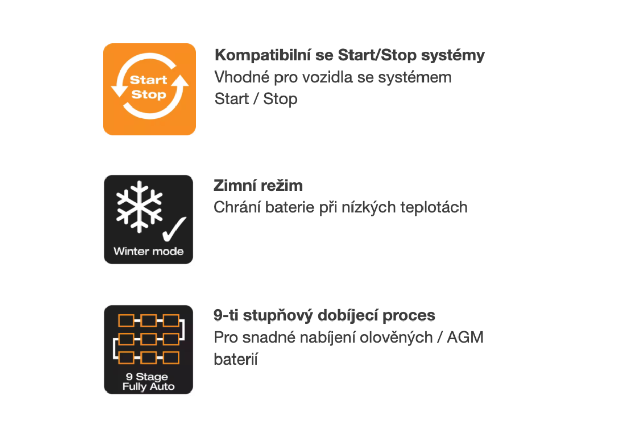 Osram Nabíjačka batérií inteligentná 8A 12V/24V - výhody